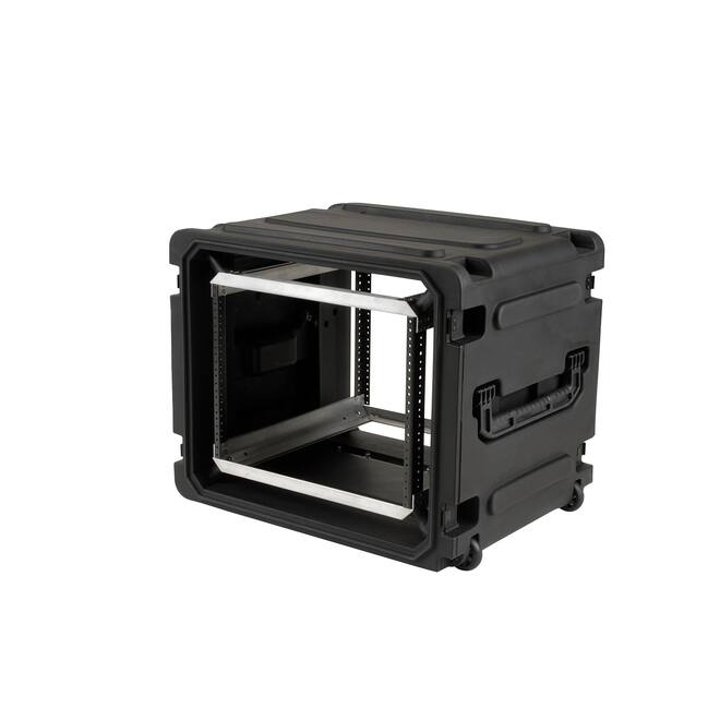 SKB - rSeries - 8U Rolling Shock Rack - Schwarz - 20-Zoll Tief - mit Rollen