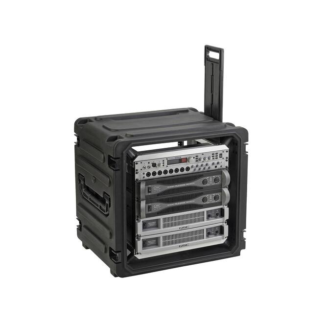 SKB - rSeries - 10U Rolling Shock Rack - Schwarz - 20-Zoll Tief - mit Rollen