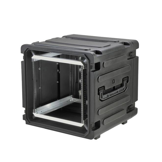 SKB - rSeries - 12U Rolling Shock Rack - Schwarz - 20-Zoll Tief - mit Rollen