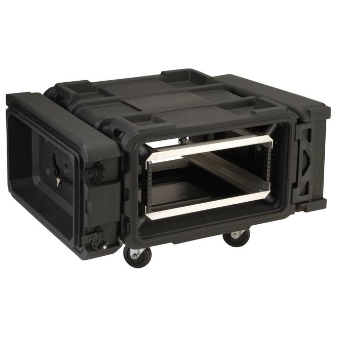 SKB - rSeries - 4U Shock Rack - Schwarz - 24-Zoll Tief - mit Rollen