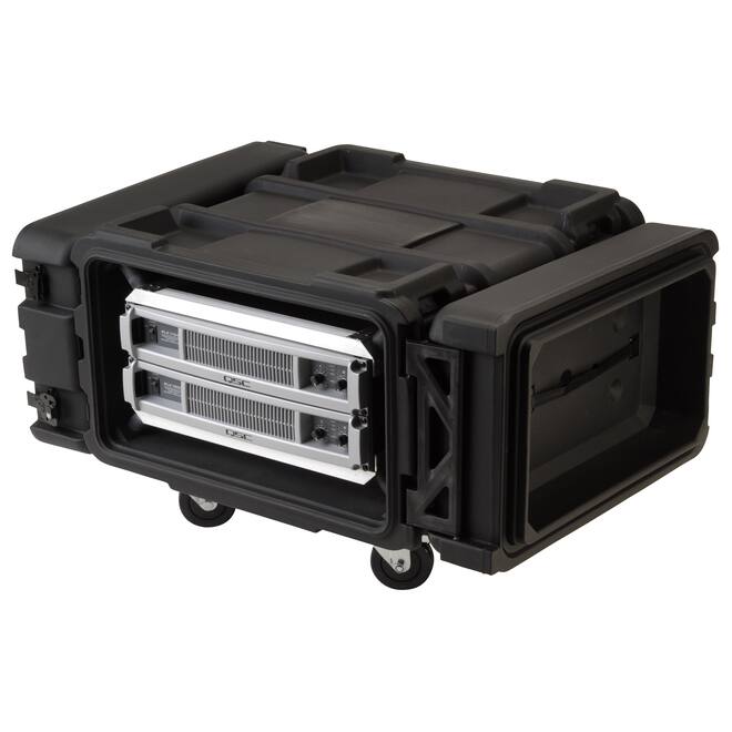 SKB - rSeries - 4U Shock Rack - Schwarz - 24-Zoll Tief - mit Rollen