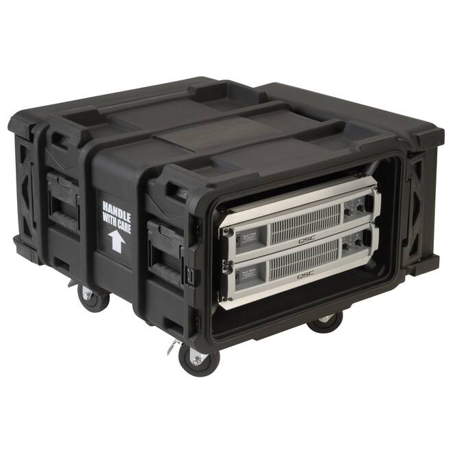SKB - rSeries - 4U Shock Rack - Schwarz - 24-Zoll Tief - mit Rollen
