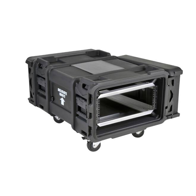 SKB - rSeries - 4U Shock Rack - Schwarz - 28-Zoll Tief - mit Rollen