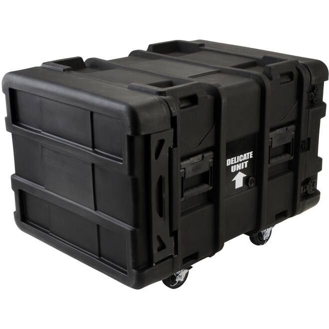 SKB - rSeries - 8U Shock Rack - Schwarz - 24-Zoll Tief - mit Rollen