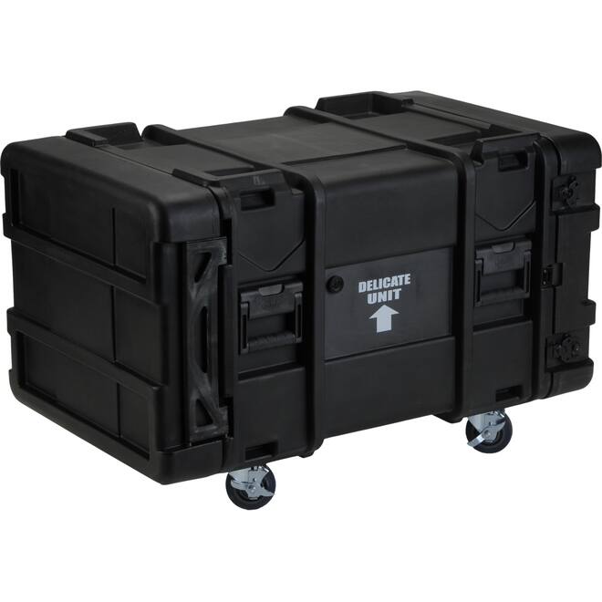 SKB - rSeries - 8U Shock Rack - Schwarz - 28-Zoll Tief - mit Rollen