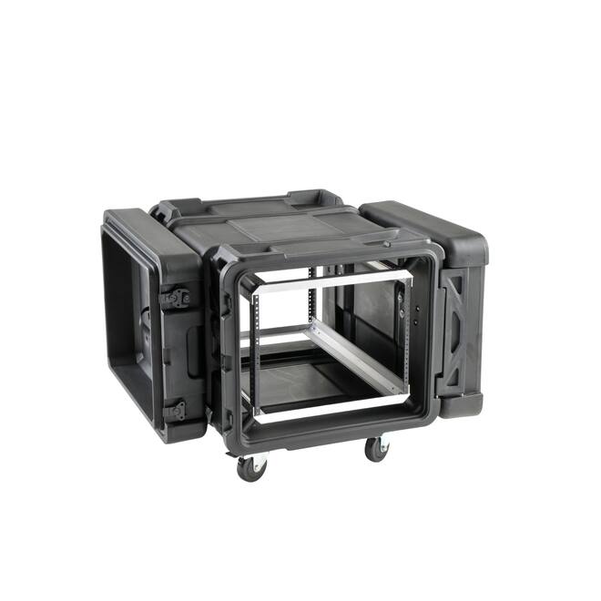 SKB - rSeries - 8U Shock Rack - Schwarz - 30-Zoll Tief - mit Rollen