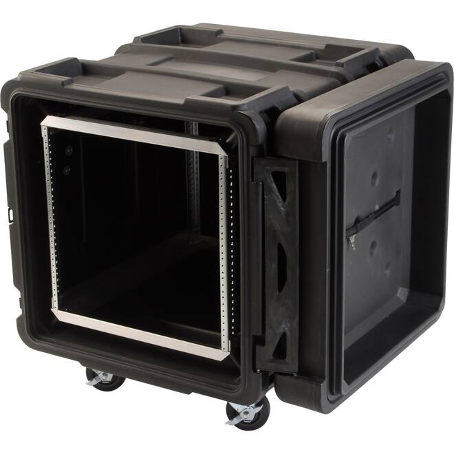 SKB - rSeries - 10U Shock Rack - Schwarz - 24-Zoll Tief - mit Rollen