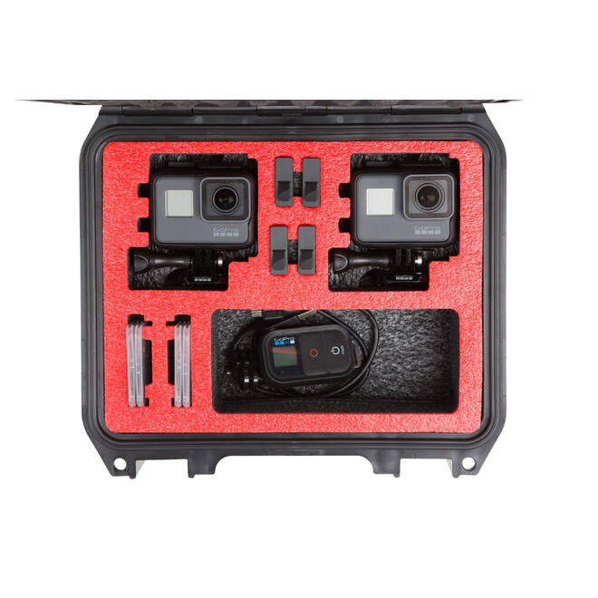 SKB – iSeries – Wasserdichter Koffer – Schwarz – Doppelte GoPro-Einlage