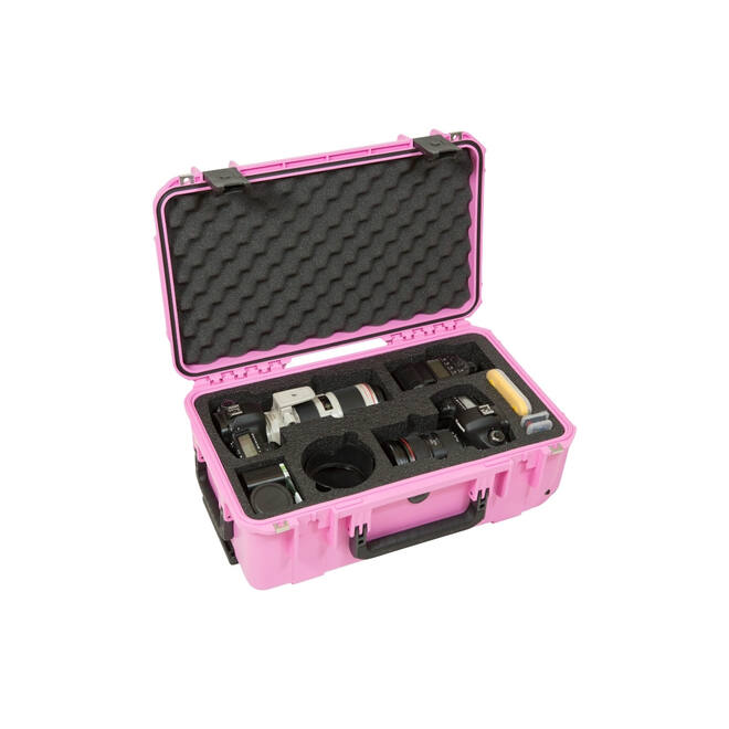 SKB – iSeries – Wasserdichter Koffer – Rosa – Einlage für zwei DSLRs und zwei Objektive
