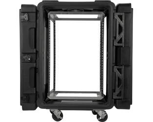 SKB - rSeries - 16U Shock Rack - Schwarz - 24-Zoll Tief - mit Rollen